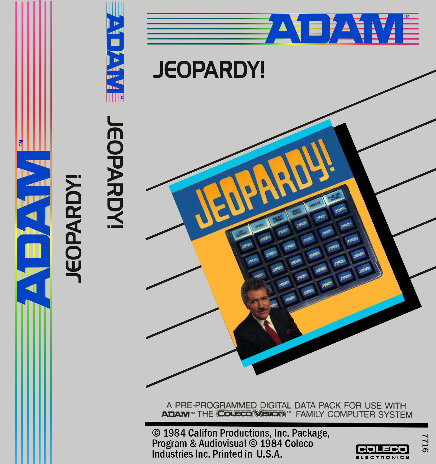 Jeopardy J-Card for ColecoVision ADAM